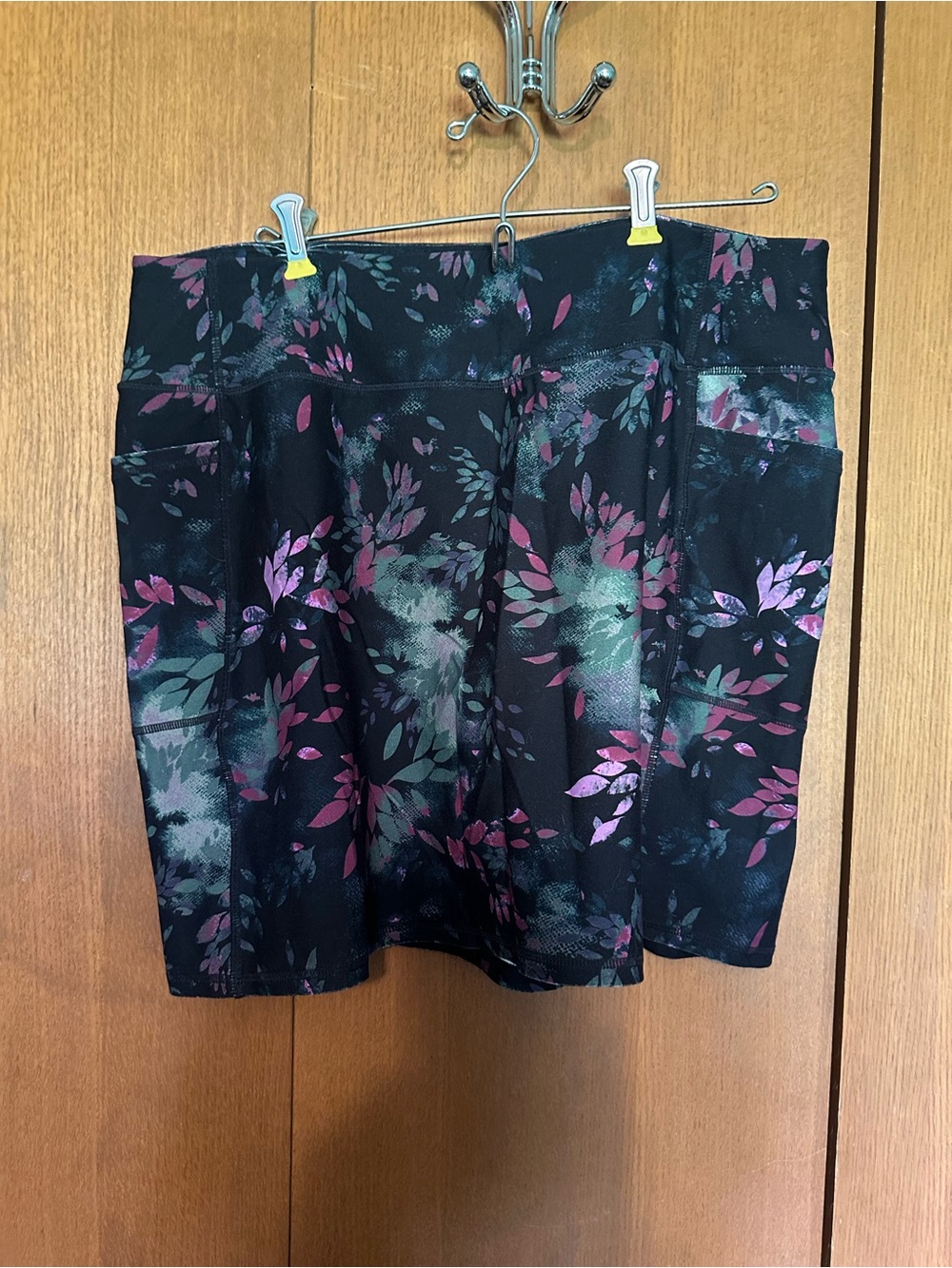 Skechers Black Floral Print Women's Skort with Pink & Green Accents